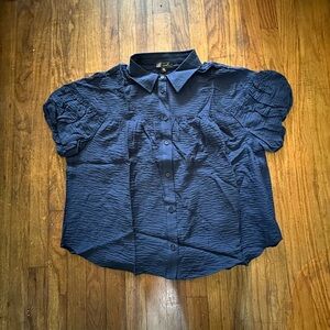 DG2 by Diane Gilman Navy Blouse